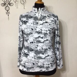 Swing Juice Collection Gray Camouflage Quarter-Zip Pullover